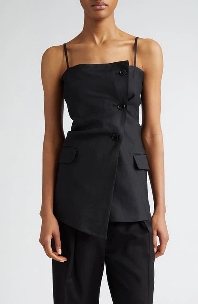 Acne Studios Strappy Stretch Suiting Top Black at Nordstrom, Us