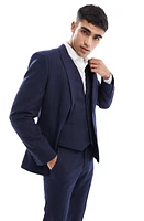 ASOS DESIGN Slim Fit Pinstripe Suit Jacket Navy at Nordstrom,