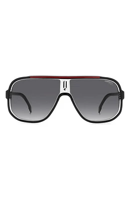 Carrera Eyewear 63mm Oversize Rectangular Navigator Sunglasses in Black Red/Grey Shaded at Nordstrom