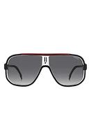 Carrera Eyewear 63mm Oversize Rectangular Navigator Sunglasses in Black Red/Grey Shaded at Nordstrom