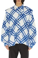 burberry Check Wool & Alpaca Blend Overshirt Salt Ip at Nordstrom,