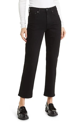 rag & bone Harlow High Waist Straight Leg Jeans Black at Nordstrom,