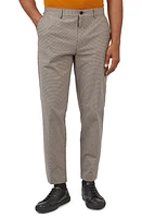 Ben Sherman Slim Fit Minicheck Tapered Pants Chestnut at Nordstrom,