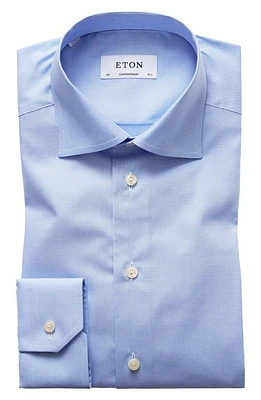 Eton Contemporary Fit Houndstooth Dress Shirt Blue at Nordstrom,