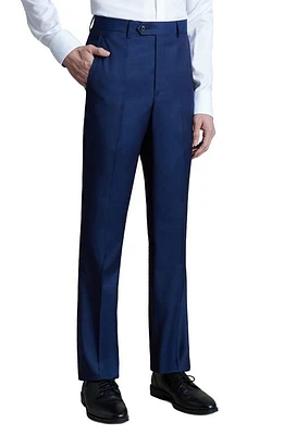 Santorelli Herringbone Wool Pants Blue at Nordstrom,