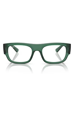 Ray-Ban Kristin 52mm Rectangular Optical Glasses in Transparent Green at Nordstrom