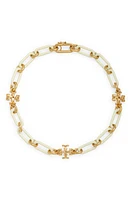 Tory Burch Roxanne Double-T Station Necklace in Rolled Tory Gold /New Ivory at Nordstrom