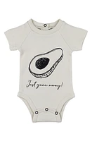 L'Ovedbaby Organic Cotton Graphic Bodysuit Stone Avocado at Nordstrom,