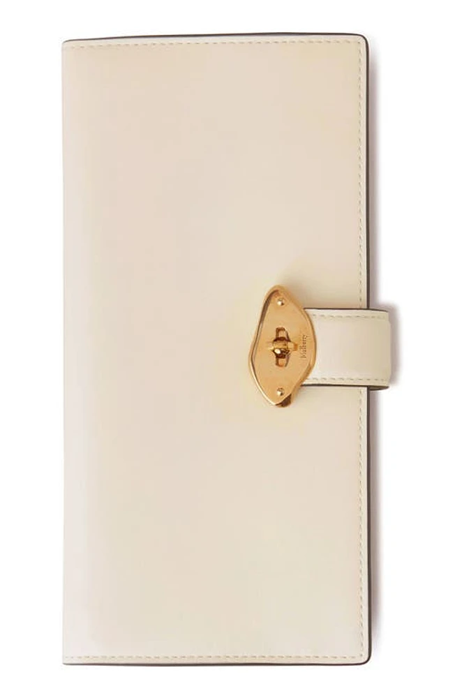 Mulberry Lana Long High Gloss Leather Bifold Wallet in Eggshell at Nordstrom