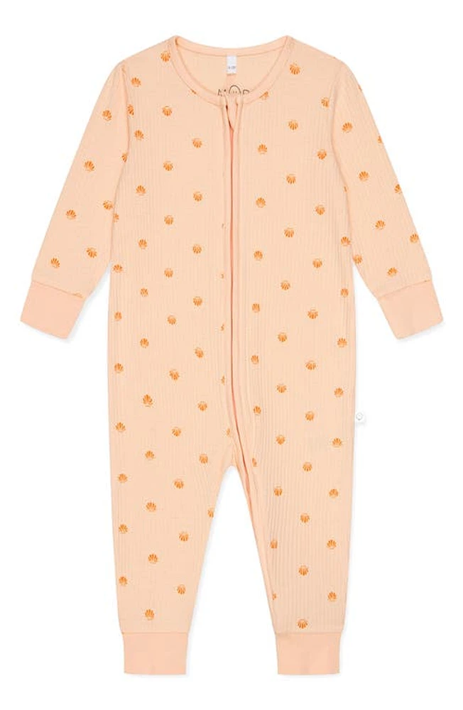 MORI Clever Zip Scallop Print Fitted One-Piece Pajamas at Nordstrom