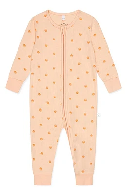 MORI Clever Zip Scallop Print Fitted One-Piece Pajamas at Nordstrom