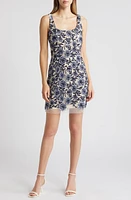 Sam Edelman Aster Floral Embroidered Tulle Sheath Dress Blue Multi at Nordstrom,