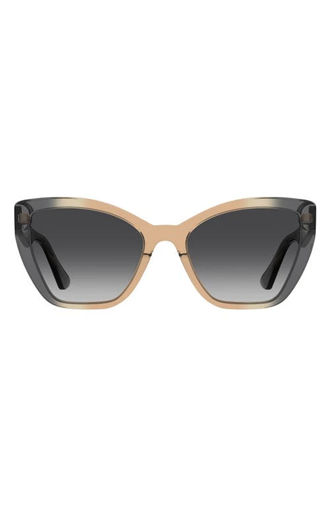 Moschino 55mm Gradient Cat Eye Sunglasses in Grey/tan at Nordstrom