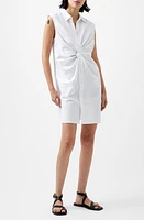 French Connection Aofie Sleeveless Center Twist Linen Blend Shirtdress at Nordstrom,