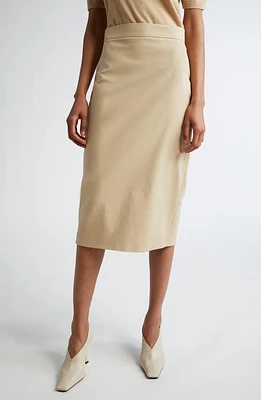 Max Mara Eden Stretch Cotton Midi Skirt Ecru at Nordstrom,