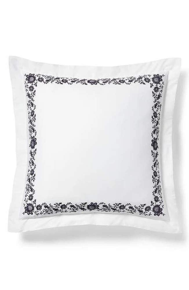 Ralph Lauren Eloise Organic Cotton Embroidered Euro Sham in Studio White at Nordstrom