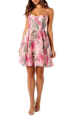 Petal & Pup Achanti Floral Pleated Chiffon Dress Pink at Nordstrom,