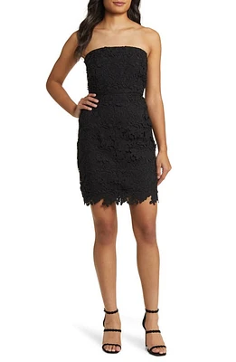 Sam Edelman Lace Strapless Dress Black at Nordstrom,