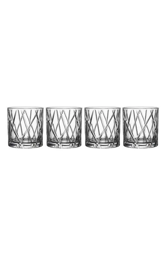 Orrefors City Set of 4 Crystal Double Old Fashioned Glasses in Clear at Nordstrom