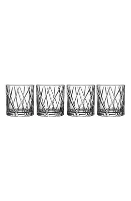 Orrefors City Set of 4 Crystal Double Old Fashioned Glasses in Clear at Nordstrom