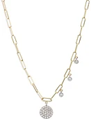 Meira T Diamond Disc Paperclip Chain Necklace in Yellow at Nordstrom, Size 18