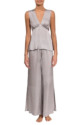 Everyday Ritual Wide Leg Satin Pajamas Oyster Grey at Nordstrom,