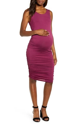 Angel Maternity Sleeveless Body-Con Dress Maroon Red at Nordstrom,