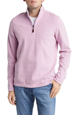 Johnston & Murphy Reversible Quarter Zip Pullover in Pink/Sky at Nordstrom, Size X-Large