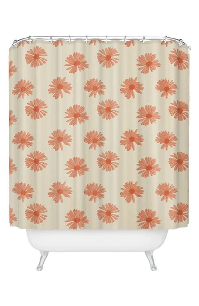 Deny Designs Gerber Daisy Shower Curtain in Orange at Nordstrom