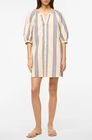 STAUD Vincent Stripe Shirtdress Ivory/Blue at Nordstrom,