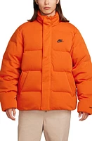 Nike Oversize Therma-FIT Down Puffer Jacket Campfire Orange/Black at Nordstrom,