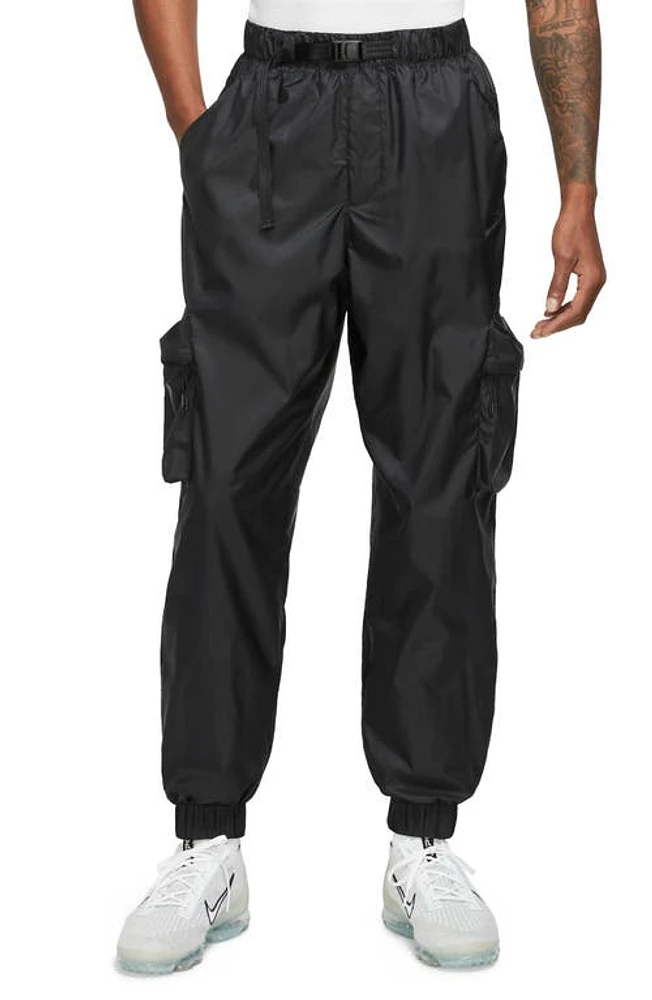 Nike Lined Woven Cargo Joggers Black/Black at Nordstrom,