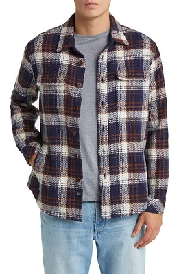 Rails Berkshire Plaid Flannel Shirt Jacket Navy Umber Cream at Nordstrom,