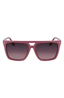 Victoria Beckham 57mm Gradient Navigator Sunglasses in Rose at Nordstrom