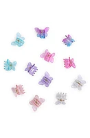 Capelli New York Kids' Assorted 12-Pack Glitter Butterfly Jaw Clips in Purple Combo at Nordstrom