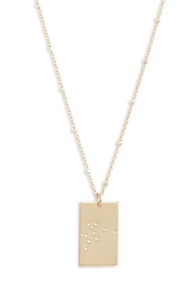 Set & Stones Zodiac Constellation Pendant Necklace in Gold - Aquarius at Nordstrom, Size 20