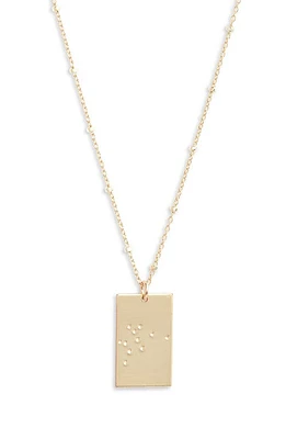 Set & Stones Zodiac Constellation Pendant Necklace in Gold - Aquarius at Nordstrom, Size 20