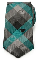 Cufflinks, Inc. x Disney Mickey Silhouette Plaid Silk Tie in Teal at Nordstrom