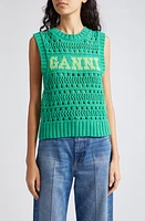 Ganni Open Stitch Sweater Vest Juniper at Nordstrom,