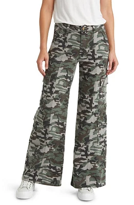 Prosperity Denim Camo Print Wide Leg Cargo Pants at Nordstrom,