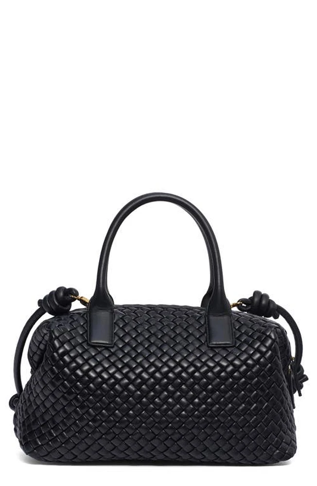 Bottega Veneta Bauletto Padded Intrecciato Leather Bowler Bag in 1019 Black-M Brass at Nordstrom