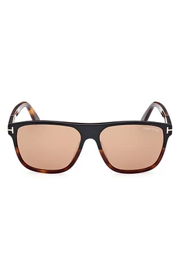 TOM FORD Frances 58mm Square Sunglasses in Black Blonde /Brown at Nordstrom