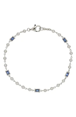 Bony Levy El Mar Sapphire & Diamond Bracelet in 18K White Gold at Nordstrom, Size 7