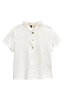 Manière Kids' Stretch Cotton Band Collar Henley in White at Nordstrom, Size 4T