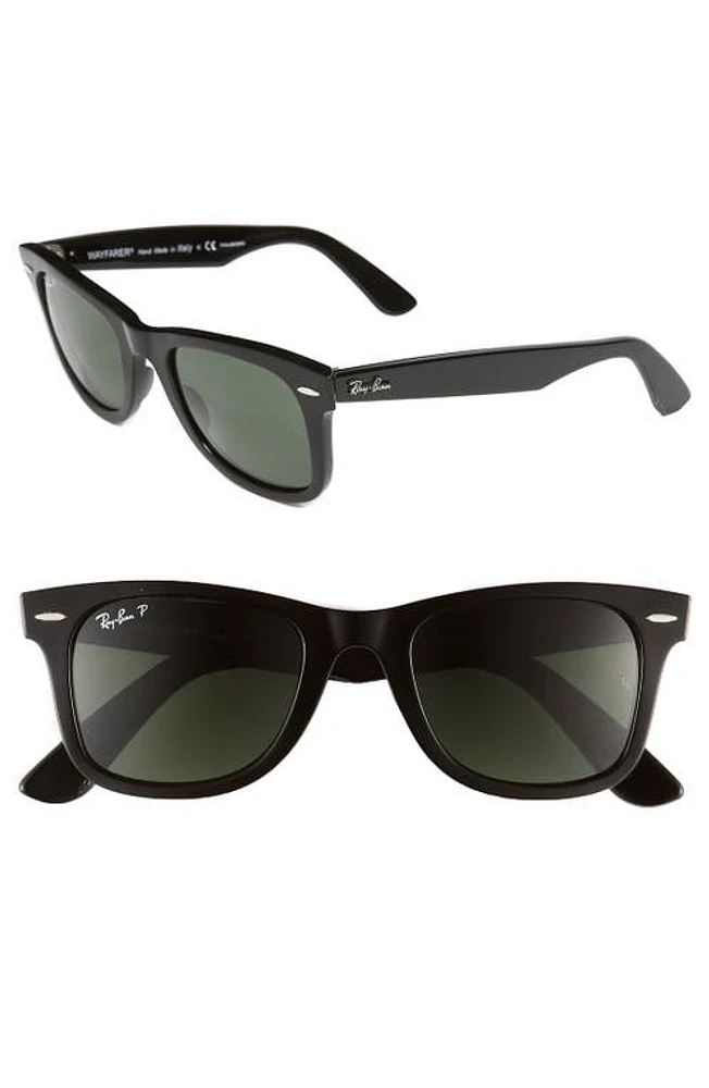 Ray-Ban 50mm Classic Wayfarer Polarized Sunglasses in Black Polarized at Nordstrom