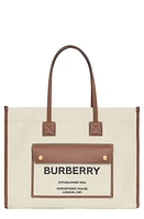 burberry Medium Towner Horseferry Print Canvas & Leather Tote in Natural/Tan at Nordstrom