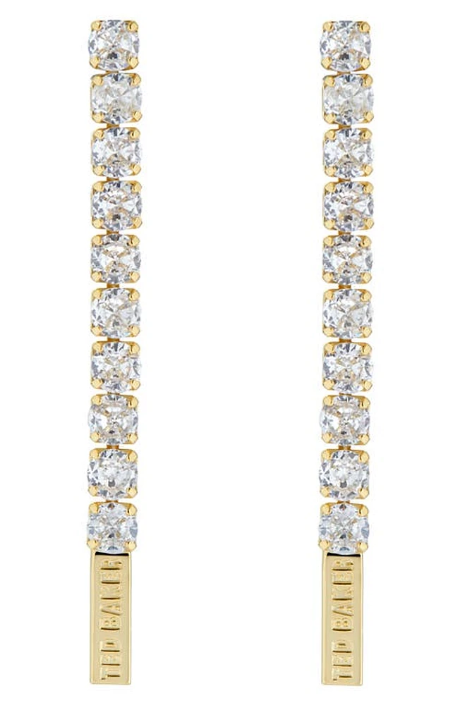 Ted Baker London Mellsie Icon Cubic Zirconia Drop Earrings in Gold Tone/Clear Crystal at Nordstrom