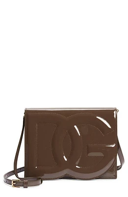 Dolce & Gabbana DG Logo Patent Leather Crossbody Bag in Brown at Nordstrom