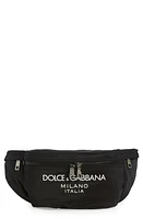 Dolce & Gabbana 3D Logo Nylon Belt Bag in Black/Blac at Nordstrom