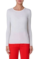 Akris Rib Silk & Cotton Crewneck Sweater at Nordstrom,